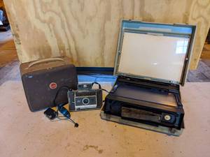 lot 164 image: Kodak Projector, Polaroid Camera, Flash, and 3M Compact Copier