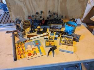 lot 129 image: Lot of Vintage Art Supplies, Wall Dcor, and More