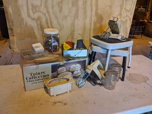 lot 139 image: New Set of Cookware, Step Stools, Red Wing Planter, Hand Mixers, Keys, and More
