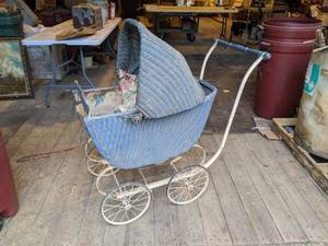 lot 162 image: Wicker Baby Buggy
