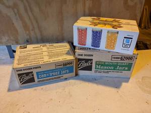 lot 65 image: Lot of 3 NEW Cases of Ball Canning Jars