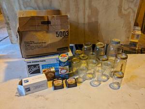 lot 66 image: Lot of Ball Canning Jars and Heavy Duty Poly Bags