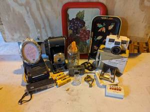 lot 74 image: Vintage Cameras - Including a Polaroid Land Camera, Ashtrays, and More