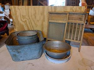 lot 175 image: Washboards, Washtub, Buckets and More