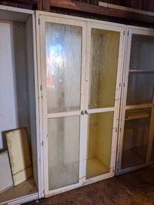lot 117 image: Metal Cabinet with Glass Doors