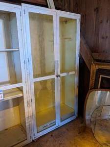 lot 119 image: Metal Cabinet with Glass Doors
