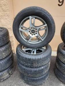 lot 3 image: 4-MB 16 Wheels With Universal 5 Lug And A Set Of Arizonian Silver Edition Matching Tires. Almost New Tread.