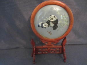 lot 59 image: Pandas on Silk