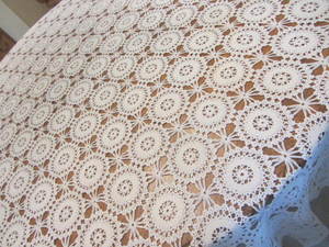 lot 105 image: Hand Crocheted Tablecloth