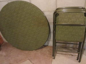 lot 121 image: Card Table & Chairs