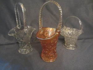 lot 75 image: Etched, Carnival & Quilted Basket