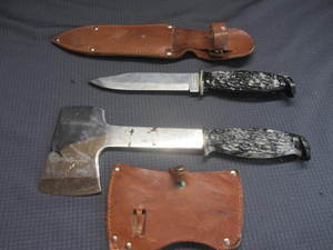 lot 134 image: Colonial Hatchet & Knife