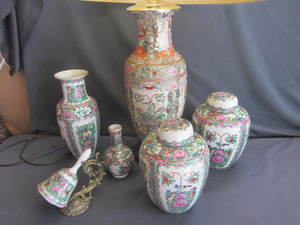lot 141 image: Oriental Jars, Lamp, Vases