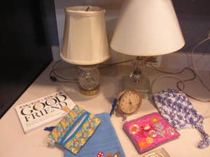 lot 204 image: Dresser Lamps, Alarm Clock
