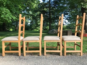 lot 18 image: High Back Pine Dining Chairs (Set of 4)