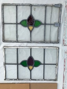 lot 6 image: StainedEtched Glass, Oval Convex Frames, and Seat Inserts