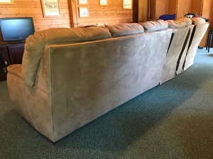 lot 62 image: Huge Reclining & Fold Out Couch wOttoman