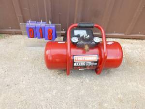 lot 18 image: Craftsman 3 gallon air compressor. Lightly used. Tested & works. As shown.