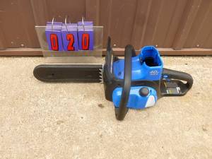 lot 20 image: Kobalt 40 volt cordless chainsaw. Appears new. Tool only. As shown.