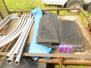 lot 26 image: Approx 10 trampoline. Consignor states it is complete. Mat in good condition. As shown.