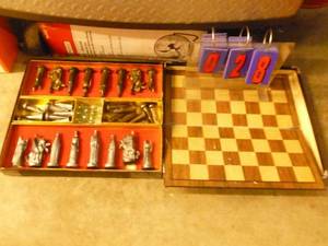 lot 28 image: Conqueror Chess set. Appears to be Resin. As shown.