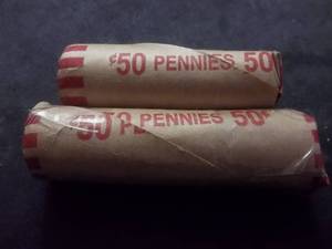 2-Rolls Of Wheat Cents