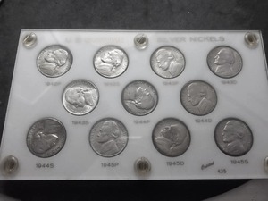Full Set Of US Waretime Silver Nickels In MS