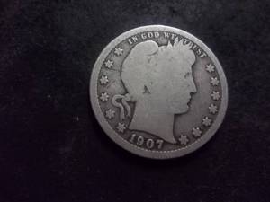 1907 O Barber Quarter