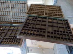 Lot of 4 Wood Printer Trays...