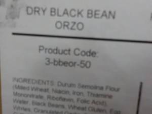 50 lb Box Dry Black Bean Orzo Pasta...