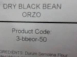 50 lb Box Dry Black Bean Orzo Pasta...