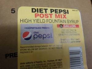 5 Gallon Diet Pepsi Post Mix Founta...