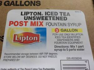 3 Gallon Lipton Iced Tea Unsweetene...