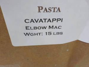 lot 206 image: Case of 15 lb. Elbow Macaroni...
