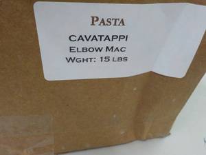lot 207 image: Case of 15 lb. Elbow Macaroni...