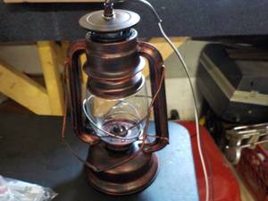 lot 1 image: Hanging Lantern Light Fixture 12...