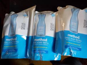 lot 33 image: Lot of 3 Method Dish Soap Refills...
