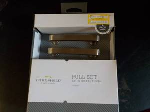 lot 111 image: Threshold Pull Set Satin Nickel Fin...