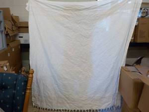 lot 236 image: White Cloth Shower Curtain...