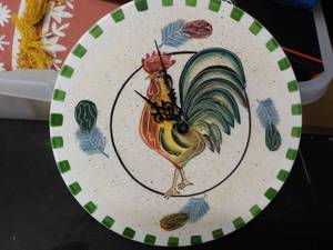 lot 353 image: Rooster Round Ceramic Clock works...