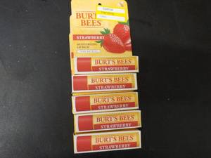lot 364 image: 5 Burt Bees Strawberry Lip Balm...
