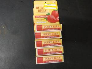 lot 365 image: 5 Burt Bees Strawberry Lip Balm...