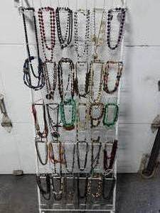 Lot Of 60 Assorted Necklaces-Some Vintage Mirriam Haskel & Other Glass Beads.  Not Including Rack