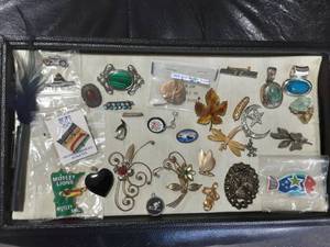 Assorted Lot Of Pins, Charms, Misc
