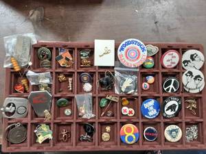 Assorted Lot Of Charms, Pins, Fobs, Collectibles