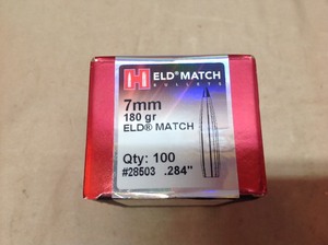 lot 20 image: 7mm 180 grain ELD Match Bullets