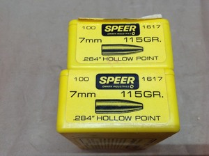 lot 30 image: 7mm 115 gr .284 Hollow Point Bullets