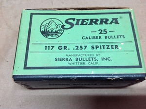 lot 37 image: 25 Cal 117 gr .257 Spitzer Bullets
