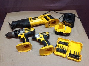 lot 205 image: Dewalt Cordless Tools, Battery & Charger