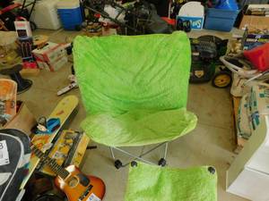 Big Joe Green Chair and Foot Rest